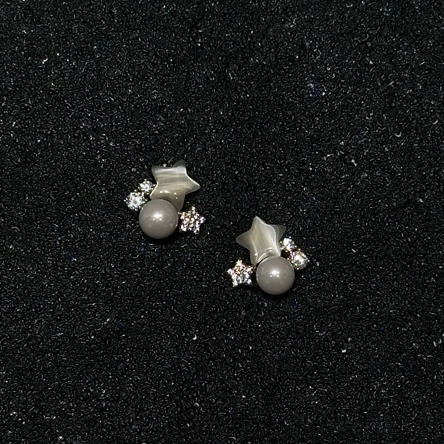 法式超仙微镶闪锆星星珍珠耳环女独特漂亮日韩精致学生党百搭耳钉