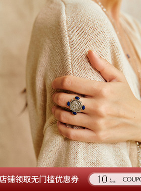 翻转古币戒指复古轻奢指环