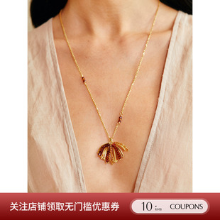 【吴昕同款】MONSECRET 26棕叶摇晃项链幸运红烟花毛衣链SOLSOL