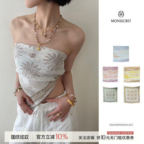 MONSECRET 26新款秋季波西米亚印花流沙丝巾方巾 SOLSOL