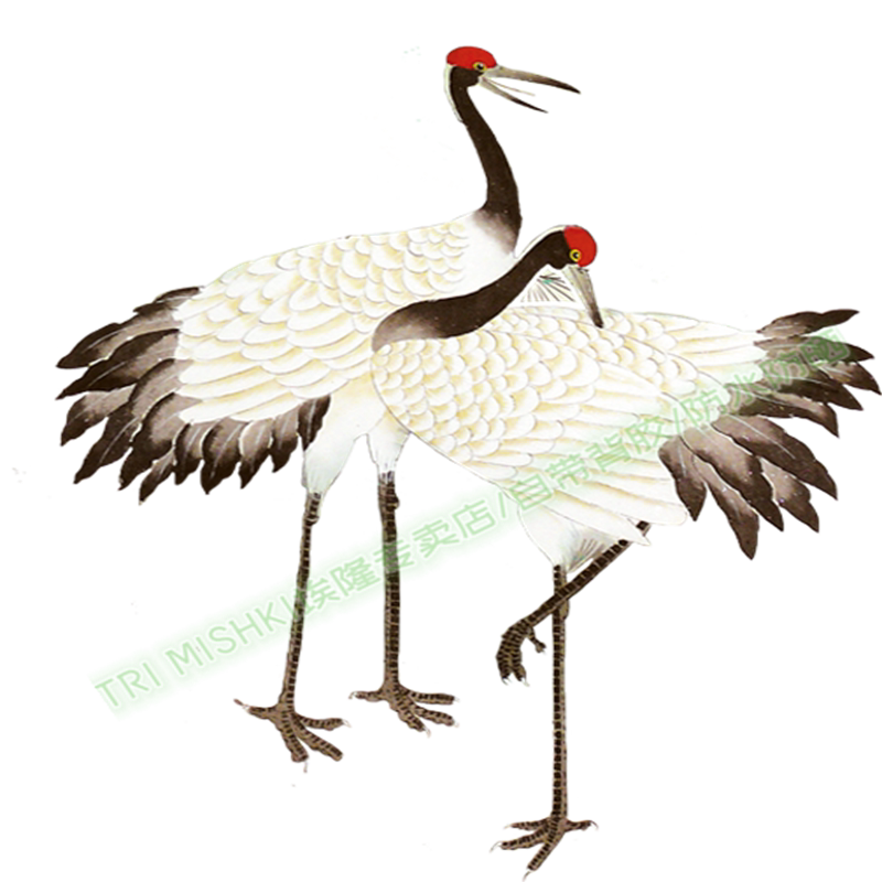 轻奢玄关贴纸仙鹤图高清防水贴纸墙面遮丑装饰贴电视背景墙自粘贴