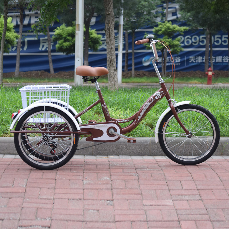 20寸老人脚踏 成年人力三轮车老年助力三轮休闲出行车载货买菜