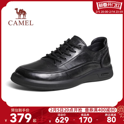 骆驼2024春季新款柔软真皮通勤