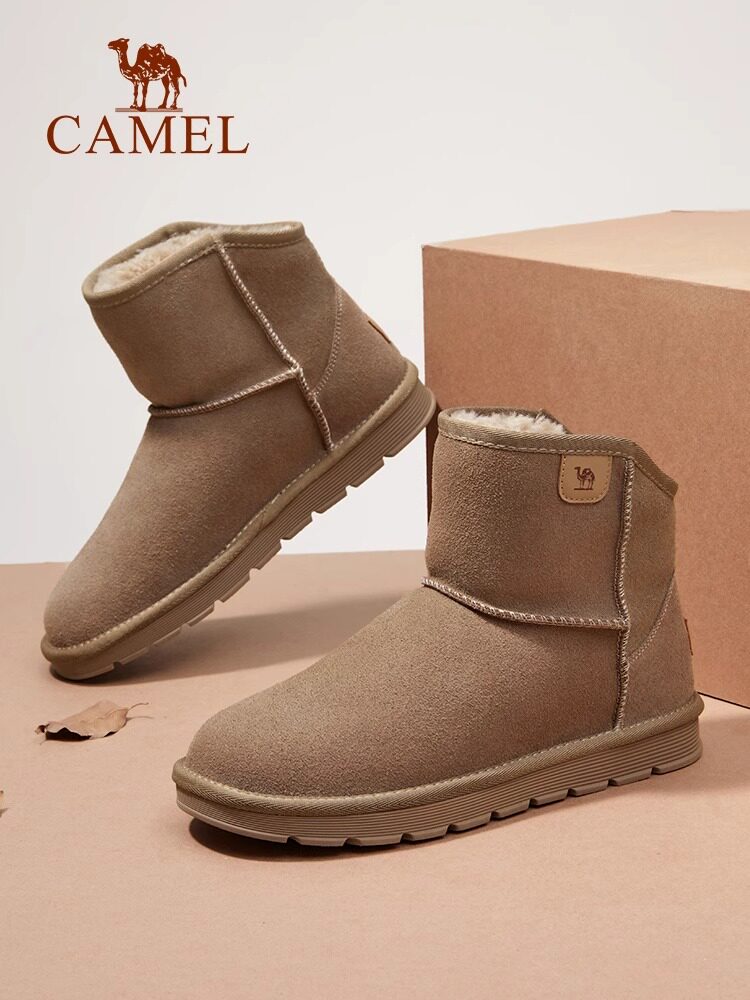 CAMEL 2024 WINTER NEW SNOW BOOTS MENS FLEECE THICKENED WARM SNOW BOOTS NORTHEAST ANTI SLIP COLD COTTON SHOES