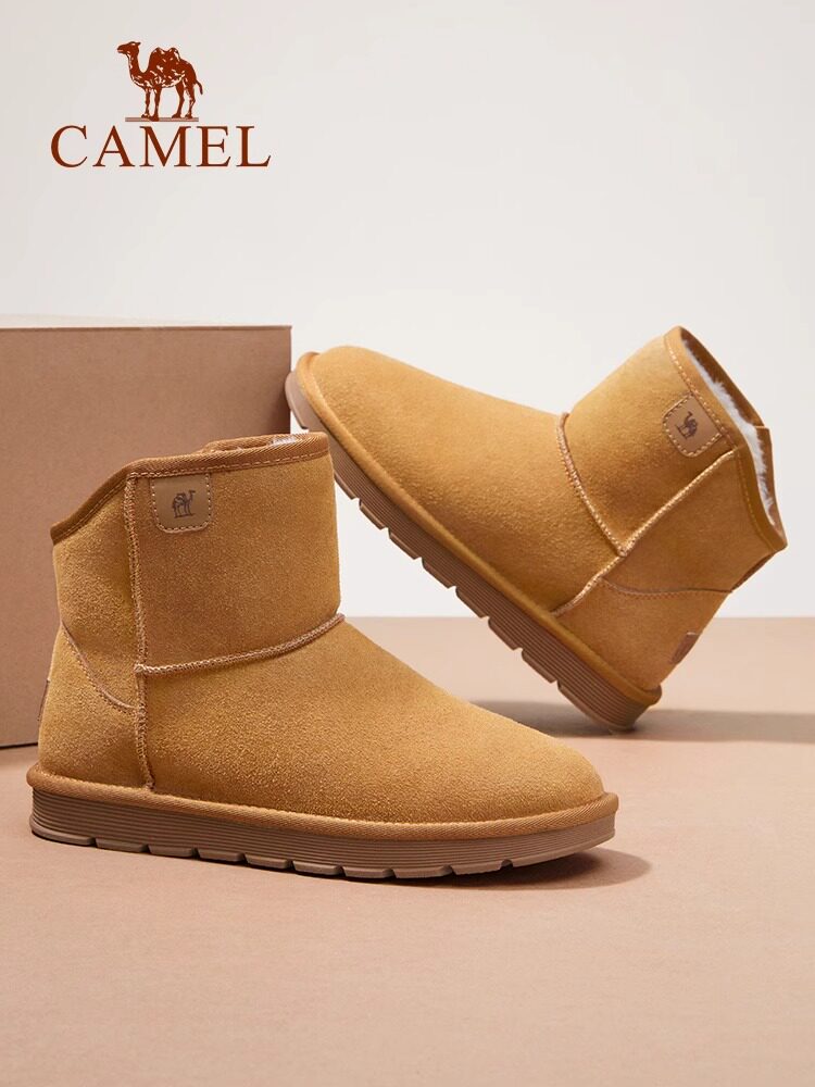 CAMEL 2024 WINTER NEW SNOW BOOTS MENS FLEECE THICKENED WARM SNOW BOOTS NORTHEAST ANTI SLIP COLD COTTON SHOES