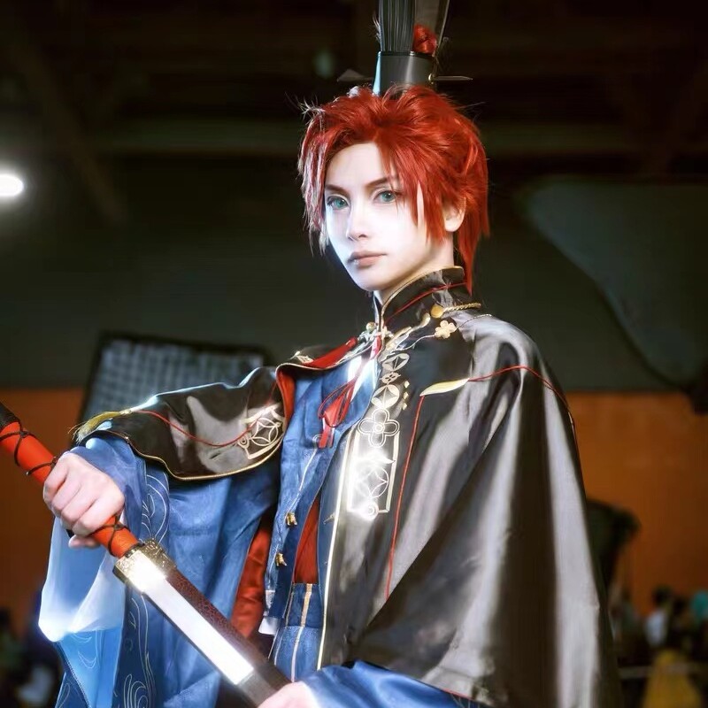 代号鸢孙权cos服发冠古风汉服cosplay服男装正太红发古装全套现货