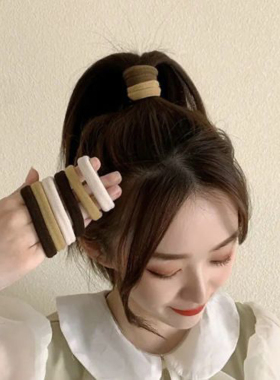 无缝不伤发皮筋女扎头韩国高弹力黑色丸子头绳高马尾发绳小发圈