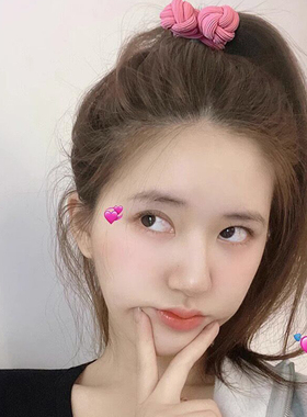 新款纽扣头绳发圈高马尾固定神器橡皮筋女扎头发绳加粗耐用高颜值