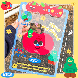 A4夹板亚克力会议记录垫板资料试卷绘画夹可爱创意ins透明苹果