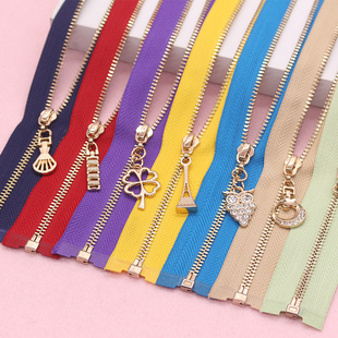 3号金属拉链配件开尾纯铜拉锁拉头 羽绒服衣服夹克书包包裙子长款