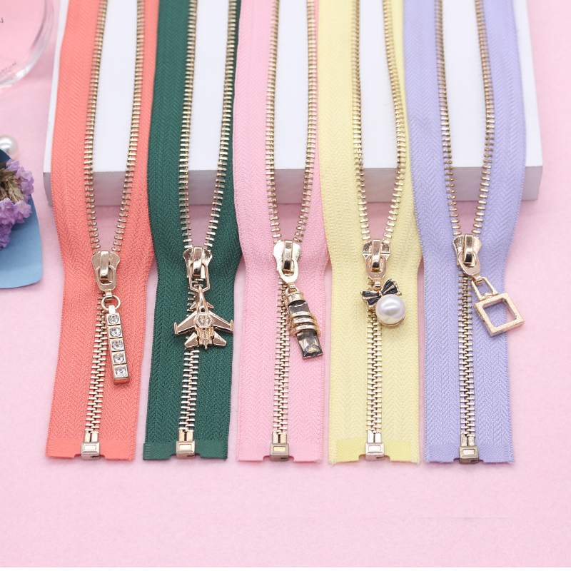 秋冬新款 纯真铜5号金属拉链配件开尾羽绒拉锁夹克棉服长拉链辅料