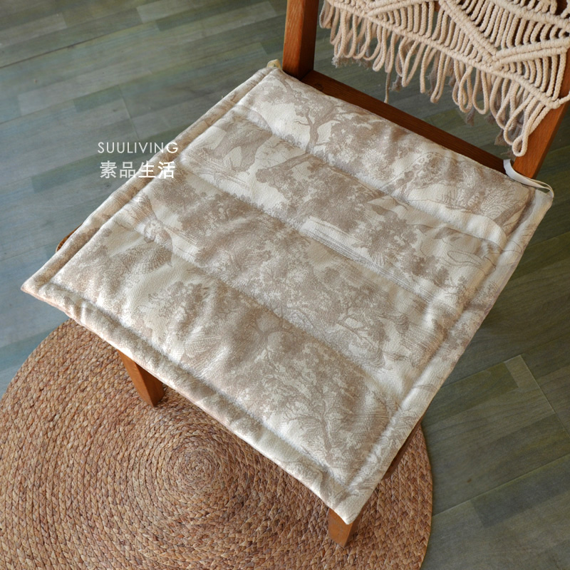 欧式美式复古雪尼尔透气薄款坐垫