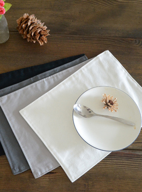 北欧简约纯棉黑白灰色餐布餐垫布餐巾口布料盖布杯垫美食拍摄背景