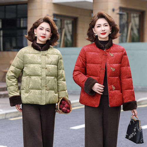 新中式国风保暖短款棉服妈妈装