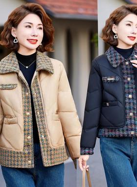 8751中年妈妈冬装棉袄气质小香风棉服中老年女装秋冬外套短款棉衣