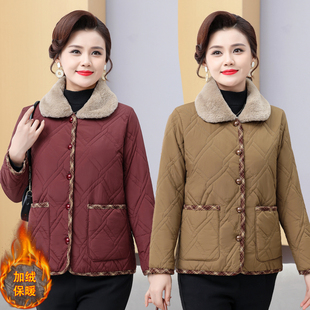 外套轻薄款 9217小棉袄保暖中老年女秋冬棉衣妈妈冬装 加绒棉服短款