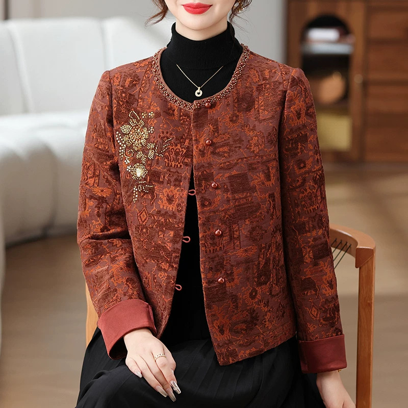 秋装中老年女高端显年轻外套