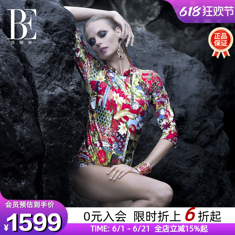 【秦海璐同款】BE范德安花样年华系列女士连体泳衣中式高级感度假