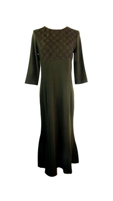 日本制复古绿色高级感气质长裙