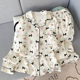 儿童亲子睡衣女云朵棉秋冬季学生女长袖长裤卡通可外穿家居服套装