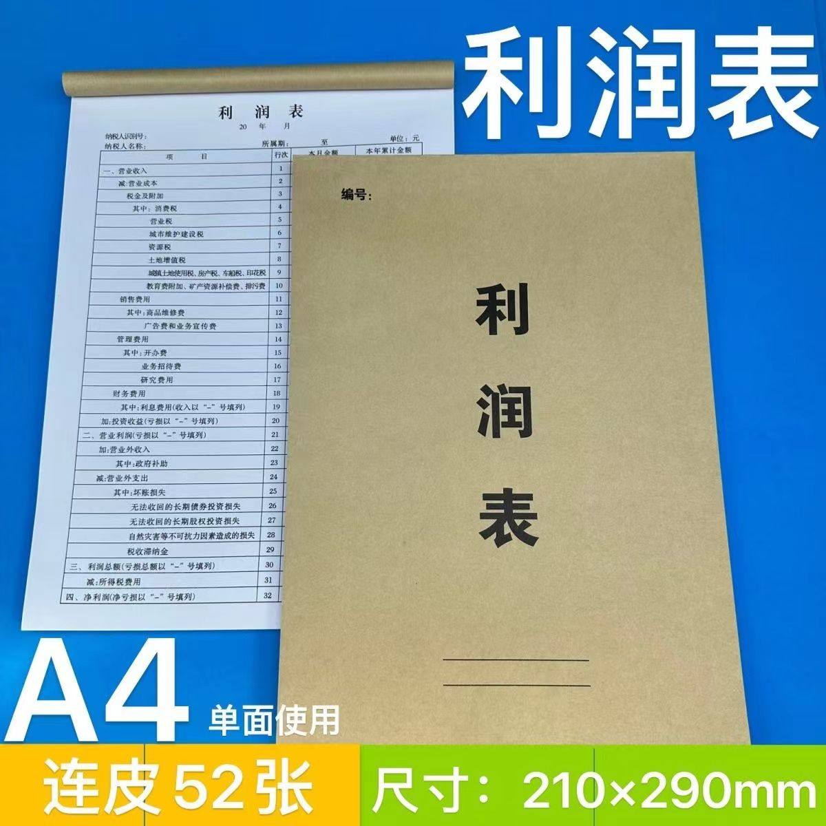 A4利润表资产负债表流量表