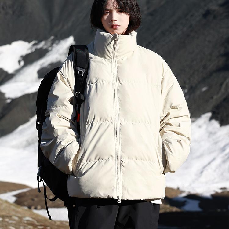 pu皮立领面包服加厚9保暖羽绒服