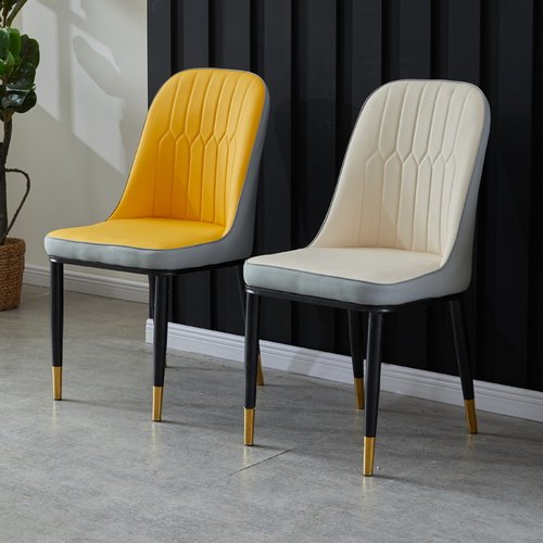 皮革北欧餐椅现代轻奢靠背椅子