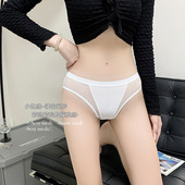 少女透明纯欲内裤 三角裤 无痕透气内裤 夏胖MM性感镂空网纱低腰大码