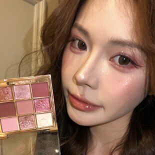 HERORANGE 粉雾梦境九色眼影盘哑光粉色系细闪珠光提亮显色嫩妹妆