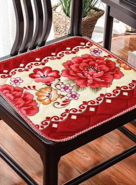 坐垫椅子垫50*50cn加厚毛绒餐桌垫方垫椅冬季保暖屁股防滑家用