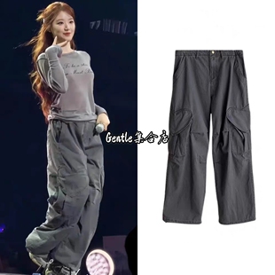 现货 localmansion 26新款叶舒华同款 复古爱心大口袋工装裤长裤