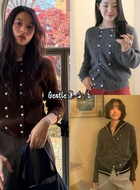 在途现货 Viaplain 25秋冬新款羊驼毛圆领双排扣针织开衫毛衣外套