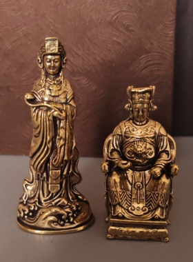 黄铜妈祖家居摆件工艺品湄洲妈祖像天后娘娘神像迷你小摆件饰用品