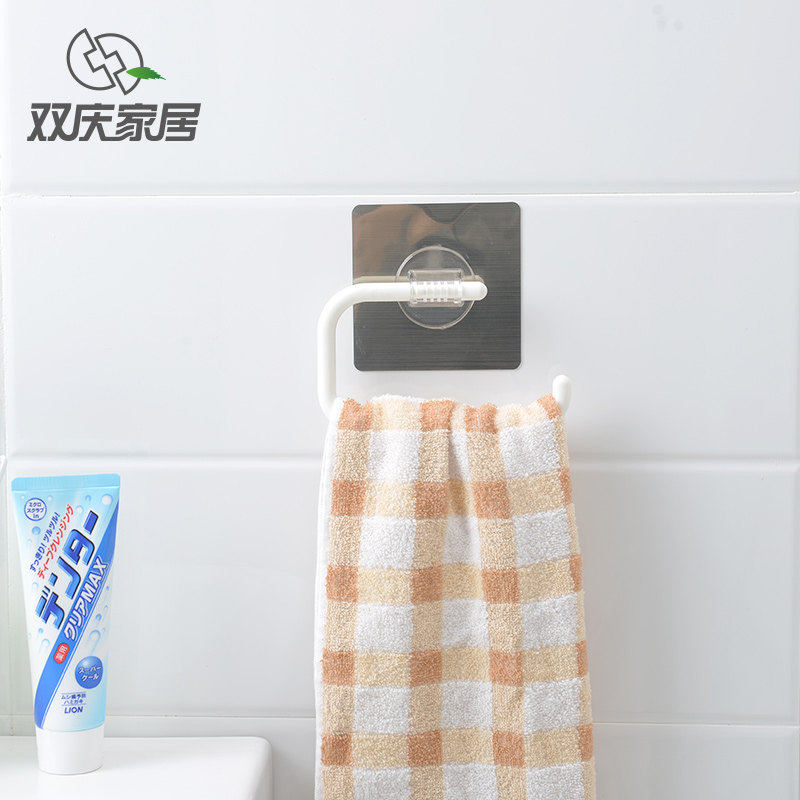双庆多功能毛巾架创意无痕卫生间浴室卷纸架器厕纸架挂钩粘钩