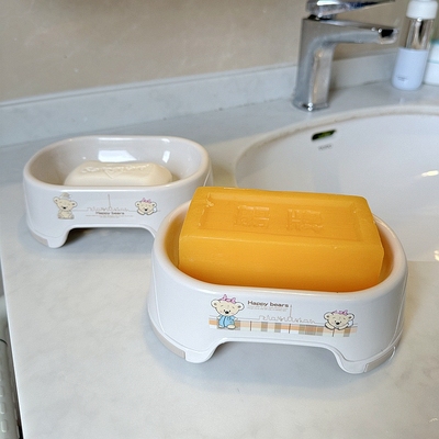 顺美快乐熊可爱风塑料滤水肥皂盒