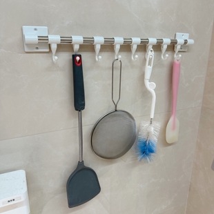 顺美八头衣物挂钩多用挂钩毛巾挂可以螺丝固定免打孔八连钩送3M胶