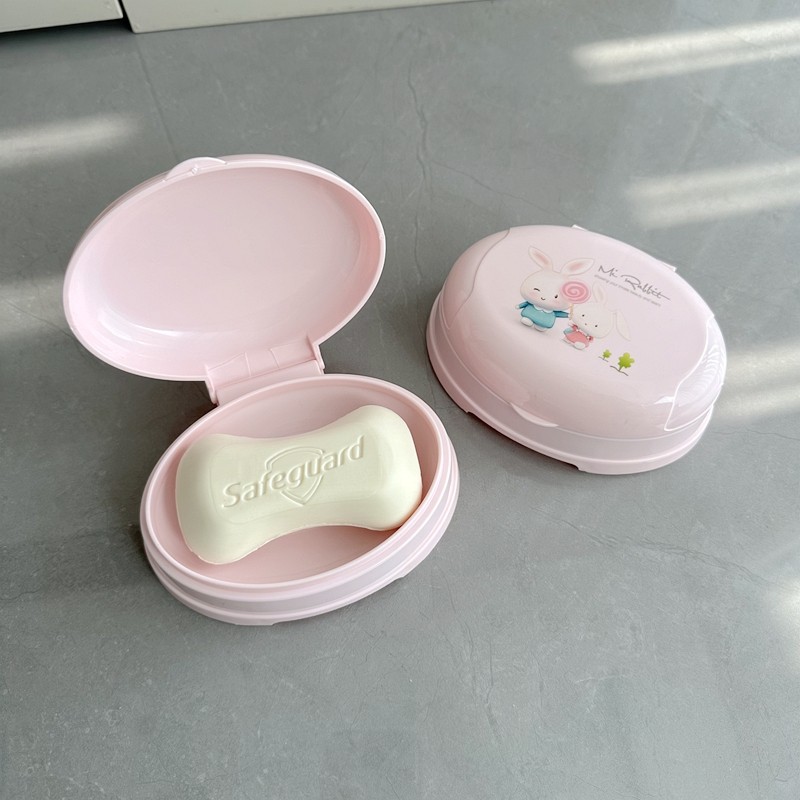 顺美粉兔防滑防水肥皂盒 翻盖 带盖皂盒 椭圆形皂盘 沥水皂碟,家庭/个人清洁工具,皂盒,淘宝优惠券,粉丝福利购,淘宝优惠卷