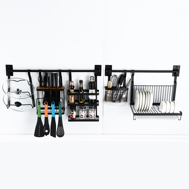 No punching black 304 Stainless steel kitchen Shelf Storage rack Spice jar rack Tool carrier Dish rack Storagein the Kitchen/Cooking utensils , Kitchen Gadgets/Kitchen storage , Kitchen storage rack/Kitchen Shelf , Kitchen Shelf/Angle Brackets  category - from Buy2taobao.com to provide professional Taobao agent buy service