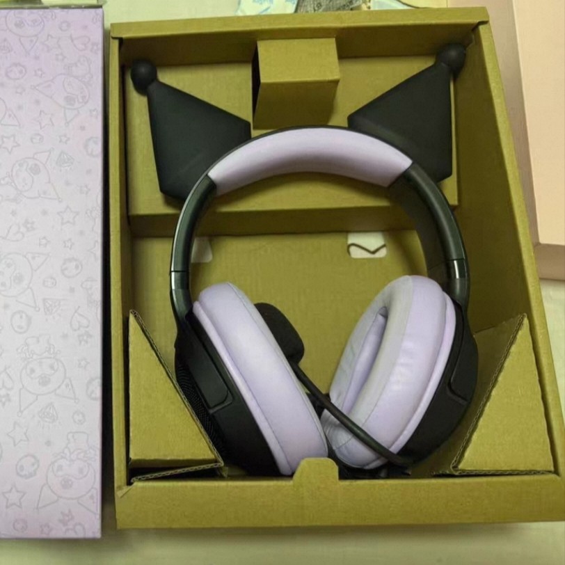 Razer雷蛇北海巨妖V3X库洛米联名限定有线游戏头戴式1.7环绕耳机