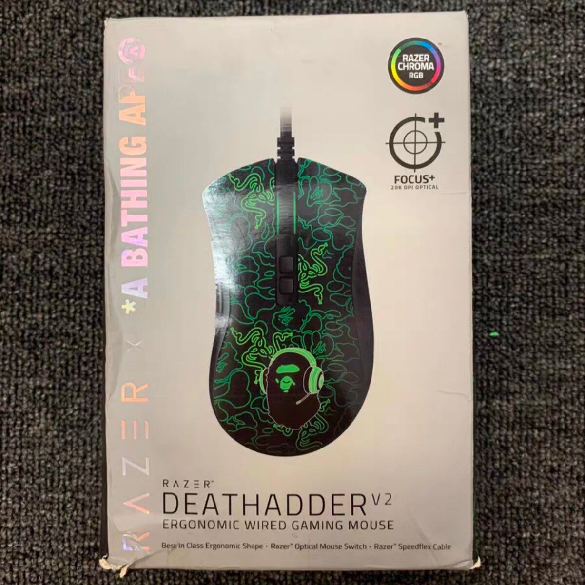 雷蛇/Razer 炼狱蝰蛇V2有线BAPE限量联名款游戏幻彩鼠标