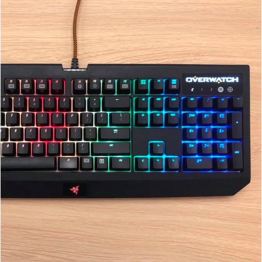 雷蛇Razer黑寡妇蜘蛛幻彩版守望先锋联名限量款有线游戏幻彩键盘