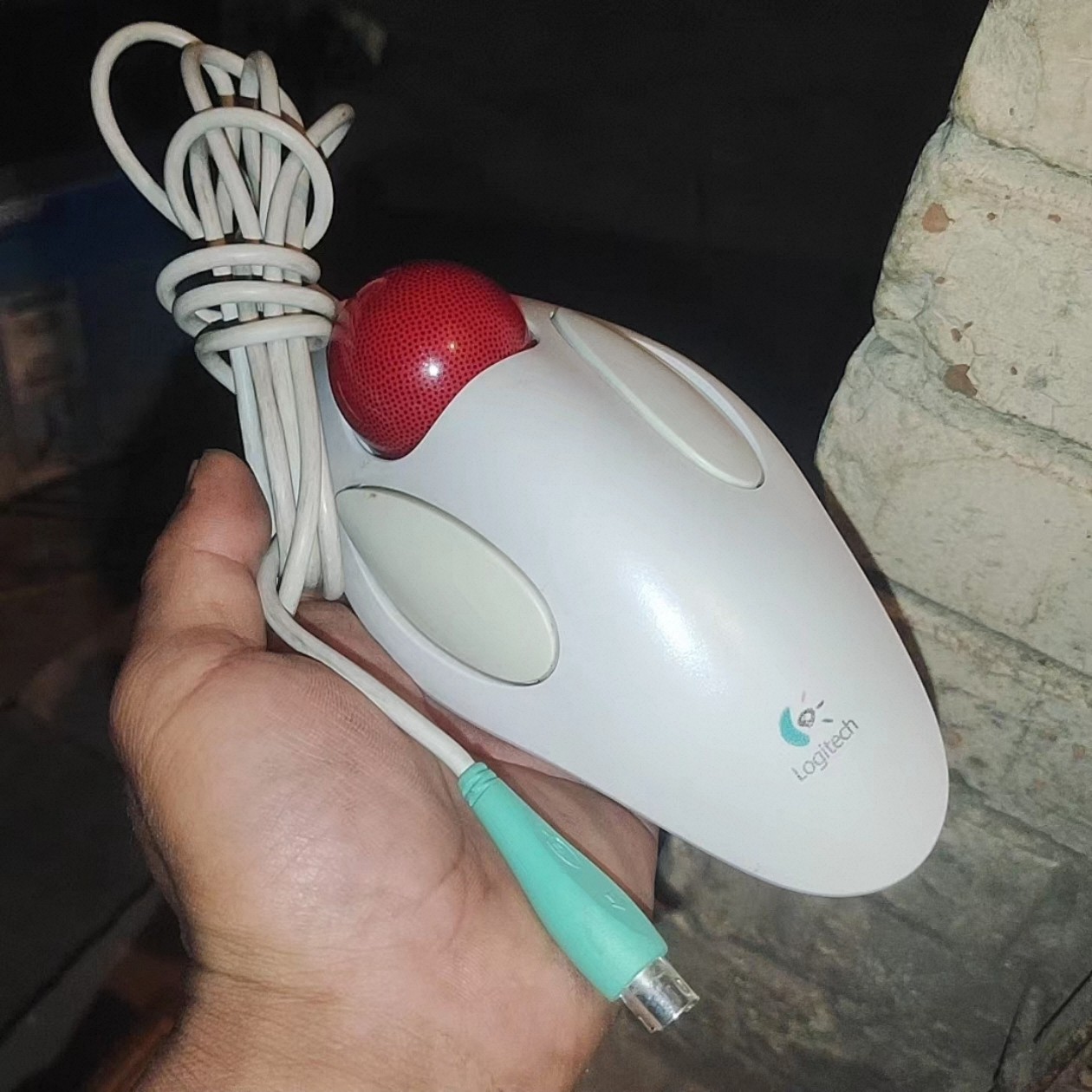 罗技Logitech 火星PS2接口版本绝版收藏情怀办公设计师轨迹球鼠标