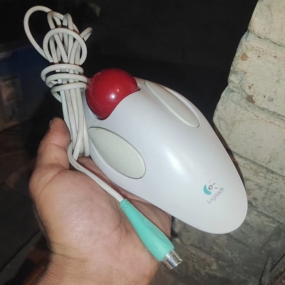 罗技Logitech 火星PS2接口版本绝版收藏情怀办公设计师轨迹球鼠标