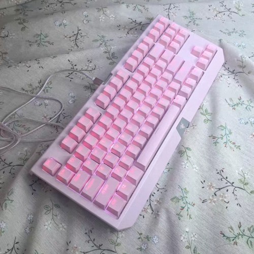 Razer雷蛇黑寡妇蜘蛛V2幻彩粉晶游戏电竞RGB幻彩机械87配列键盘