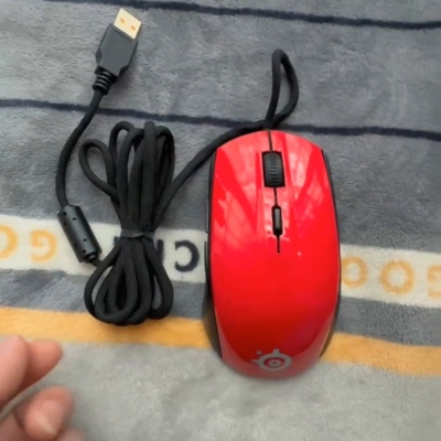 赛睿SteelSeries RIVAL100 有线游戏红色限定绝版电竞对称RGB鼠标