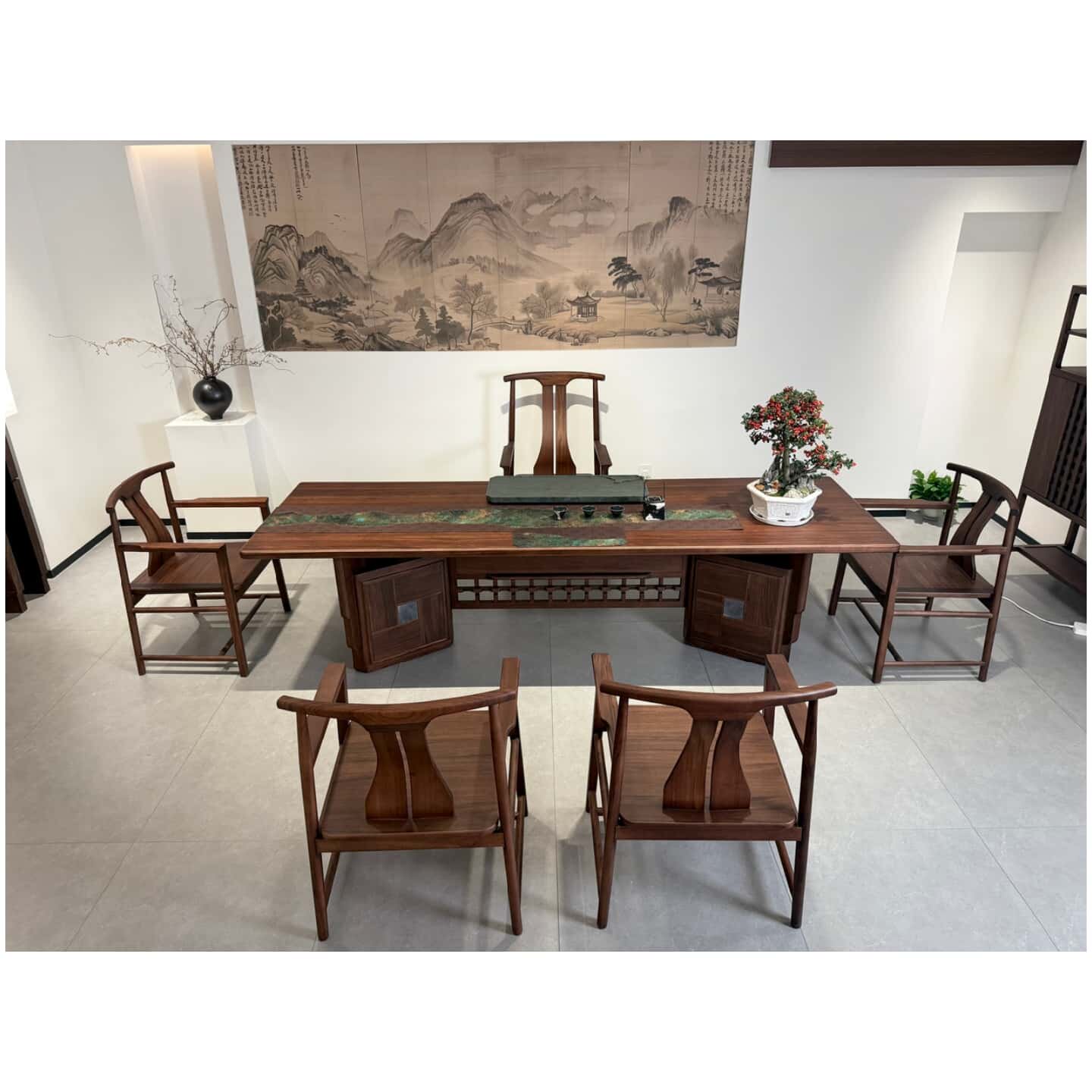 新中式实木茶桌椅组合禅意茶台办公室家用简约泡茶几榫卯结构