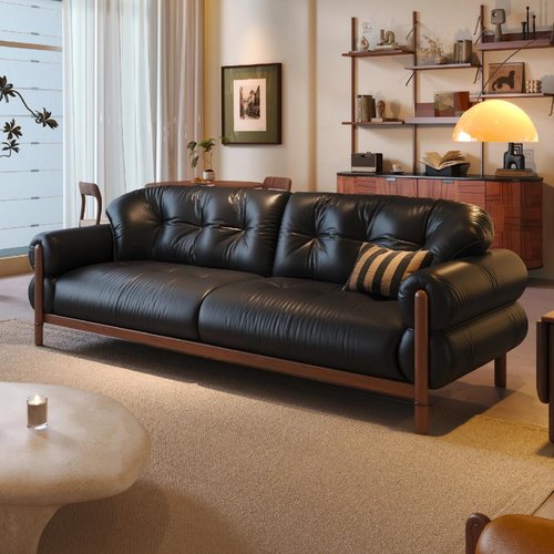 新中式北美黑胡桃木沙发组合