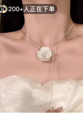 网红爆款超仙玫瑰花朵锁骨链配饰