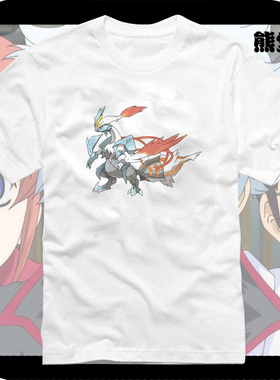 口袋妖怪雷西拉姆酋雷姆 冰龙奎雷姆捷克罗姆黑白神兽衣服T恤