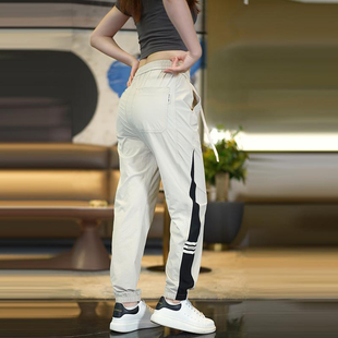 工装裤男士冰丝休闲裤2025新款潮流百搭男女九分裤宽松运动束脚裤